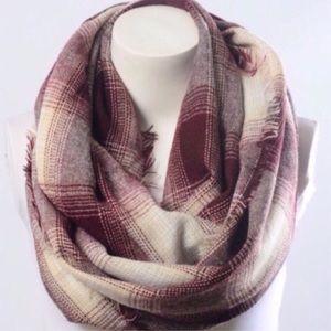 Accessories - Burgundy Plaid Infinity Scarf Accessories - Burgundy Plaid Infinity Scarf